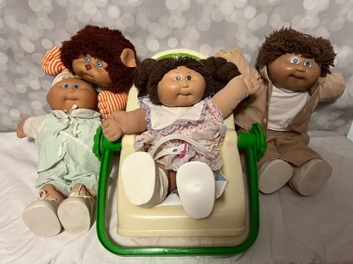 Vintage 80s Cabbage Patch Kid Lot, Baby, Boy, Girl, Koosa, Car Seat/Carrier