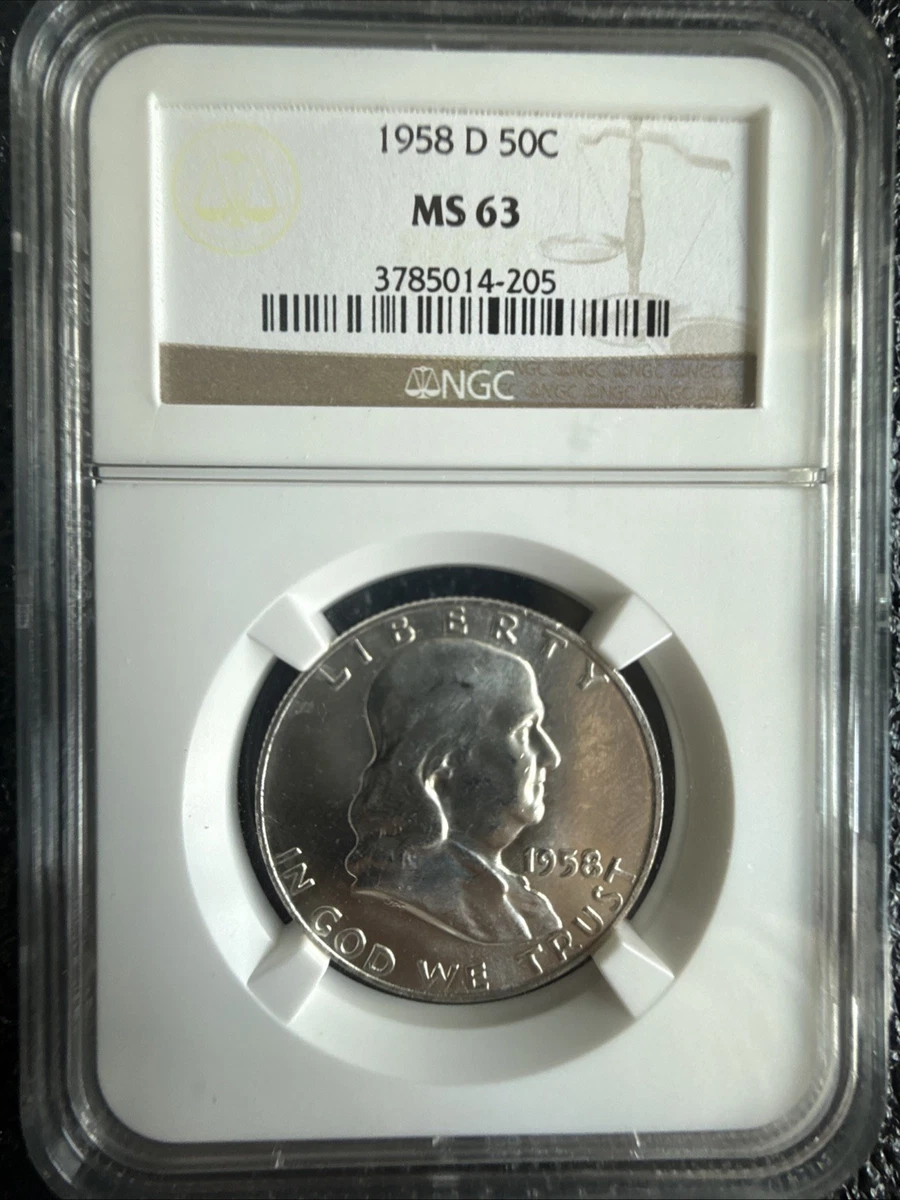 MS 63 Graded 1958 Franklin Half Dollars (1948-1963) for sale | eBay