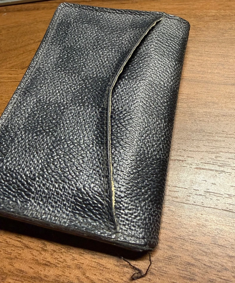 Louis Vuitton Damier Black Leather Pocket Organizer Mens Wallet - Image 4 of 4