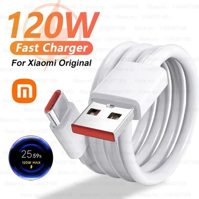 120W USB Type-C Fast Charging Cable for Xiaomi Mi 14 13 12 11 Redmi Note Poco
