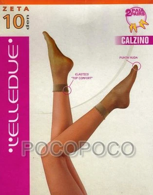 2 Paia di calzini elasticizzati leggeri Zeta den 10 denari da donna Elledue