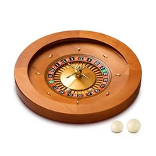 Leyndo 20 Inch Wooden Roulette Wheel with 4 Roulette Balls Casino Grade Preci...