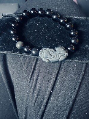 Buddha Steine FengShui PiXiu Obsidian Glücksarmband