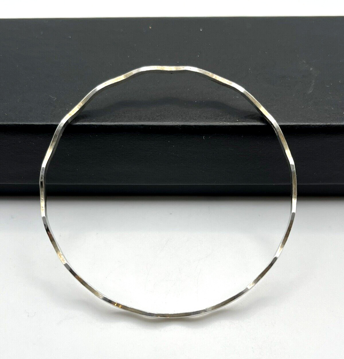 PETITE Solid Sterling Silver 925 Wave BANGLE BRAC… - image 2