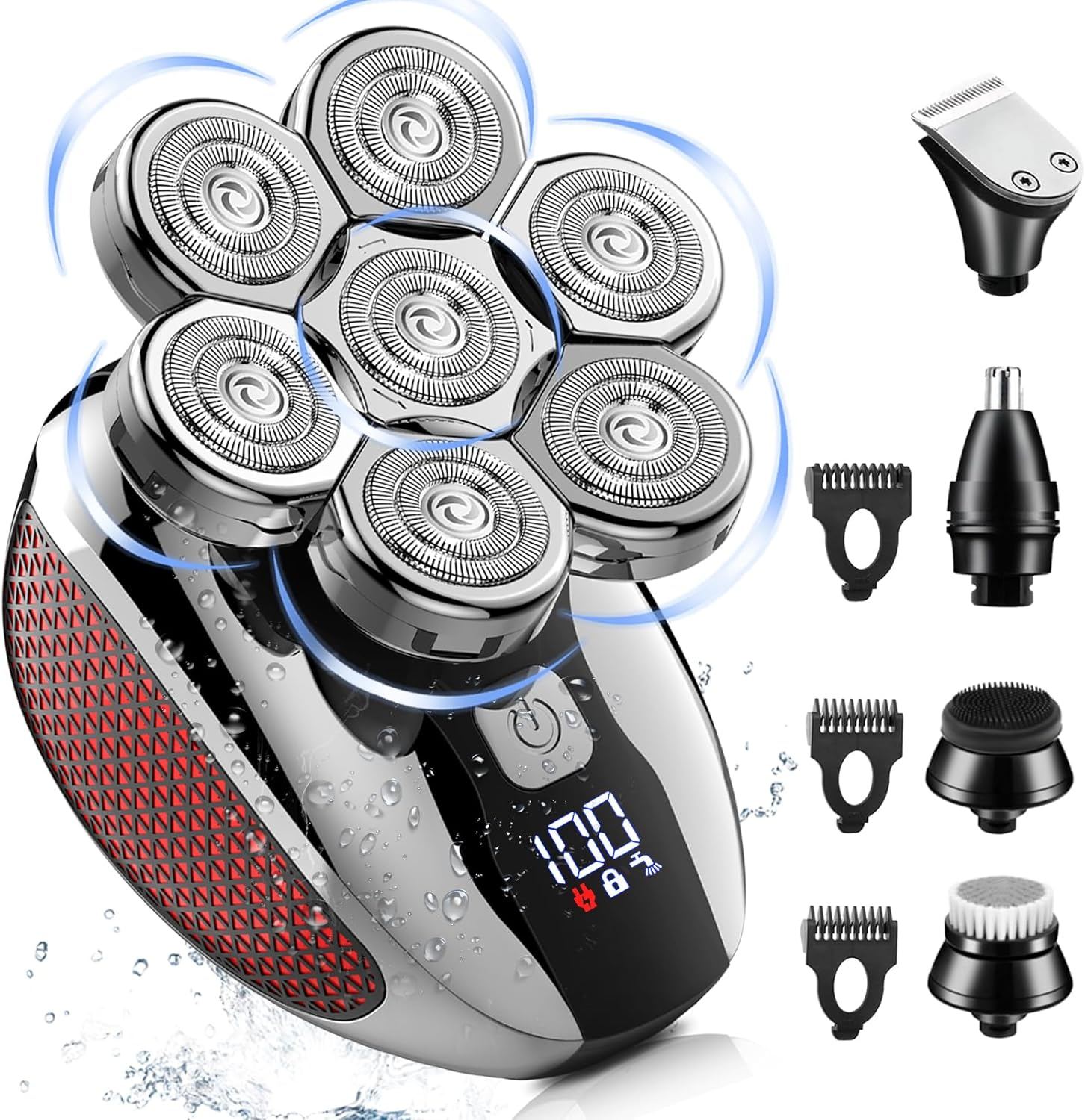 5 in 1 Electric Head Shavers for Bald Men,Rechargeable Hair,Beard Grooming Kit