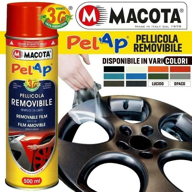 Vernice Pellicola Removibile MACOTA PELAP Wrapping Tuning auto moto 500 ml - Immagine 4 di 4