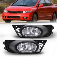 Fog Lights Assembly for 2009-2011 Honda Civic Sedan Bumper Fog Lamps-Left+Right
