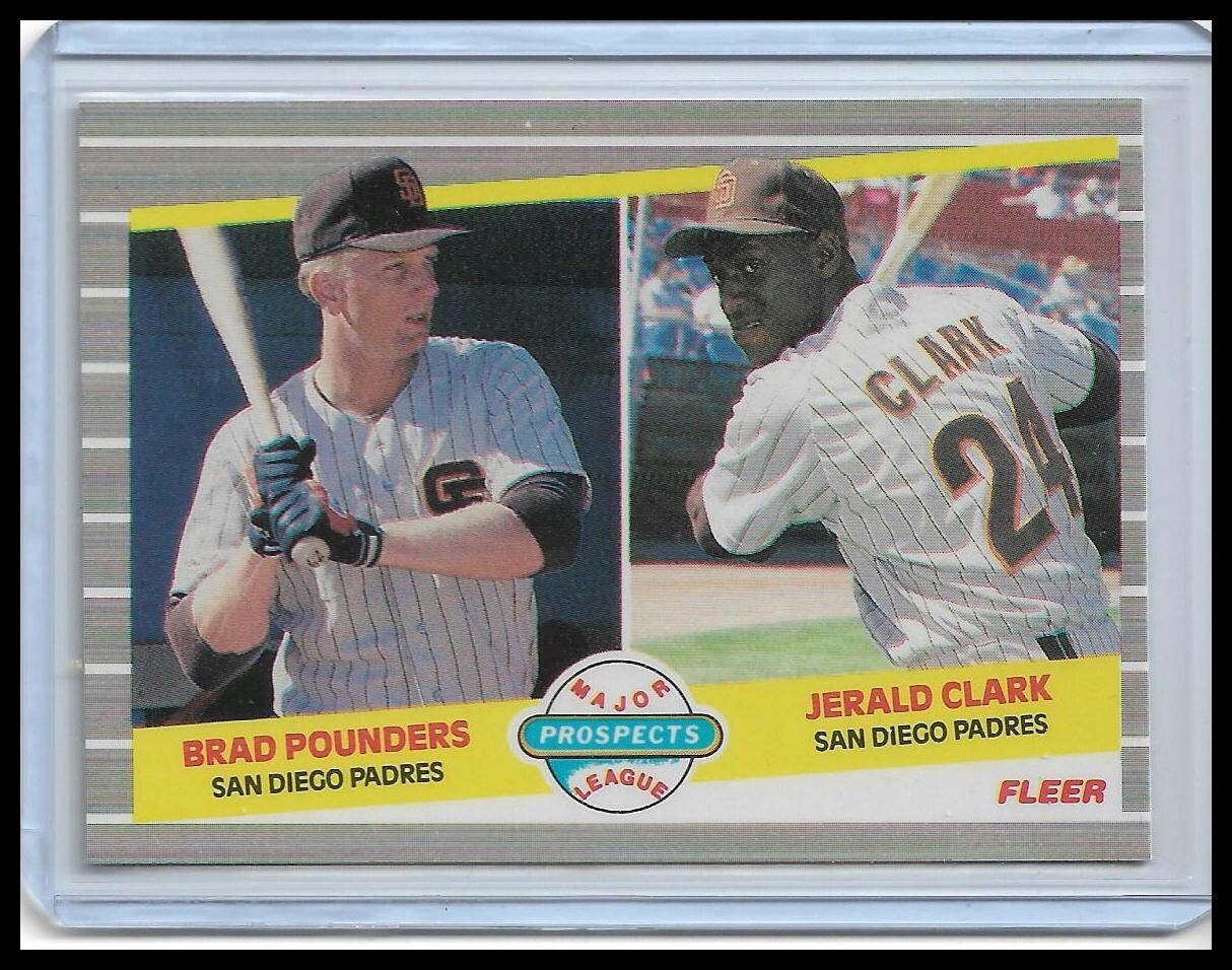 1989 Fleer Glossy - Major League Prospects Jerald Clark, Brad Pounders #642 (RC)