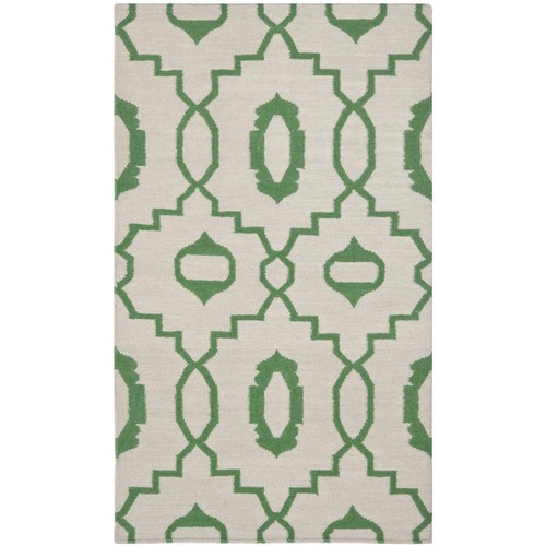 SAFAVIEH Dhurries DHU205B Handwoven Ivory / Green Rug - Picture 6 of 17
