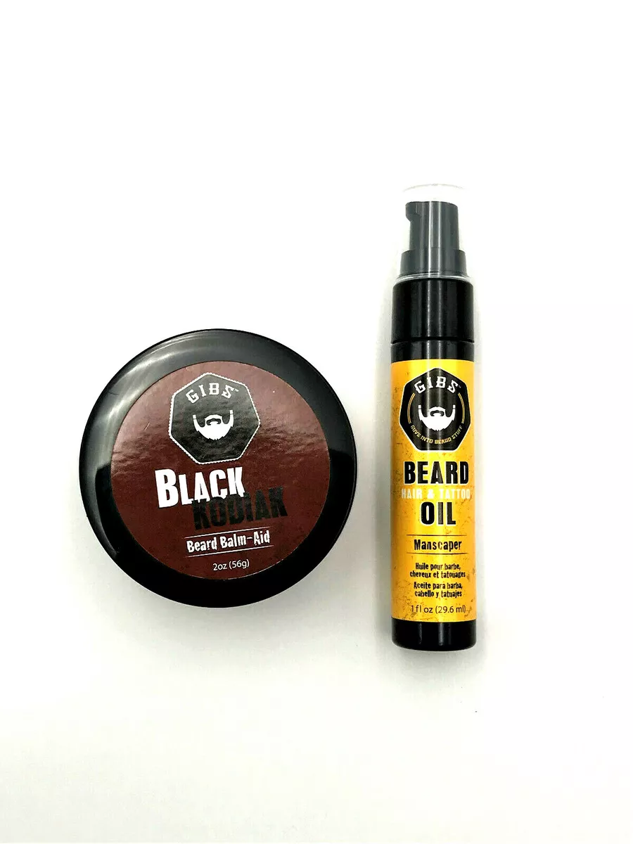 GIBS Manscraper Beard Hair Tattoo Oil 1 oz Black Kodiak Beard