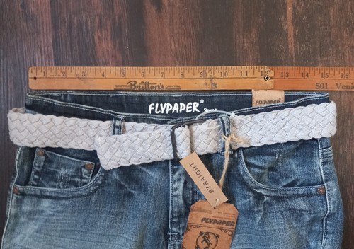 Flypaper Pocket Zip-Fly Blue Jeans Silver Haze Belt Boys Size 16 - Picture 5 of 14