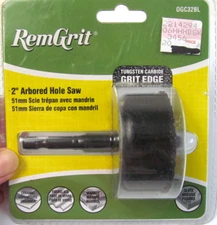 Arbored Hole Saw 2" In Diameter Tungsten Carbide Grit Edge RemGrit OGC32BL B