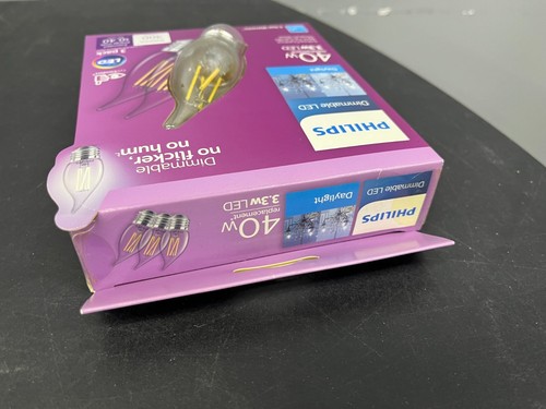 PHILIPS DIMMABLE LED SOFT WHITE LIGHT 40W REPLACEMENT 12 PACK BINT TIP CANDLE - Picture 5 of 5