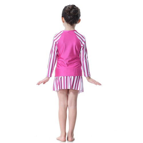 Muslim Kids Girls Swimwear Beachwear Burkini Tops+Pant Swimming Modest Swimsuit - Picture 296 of 299