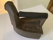 Antique Baweja Cast Iron #10 Coal Burning Sad Iron with Chimney.