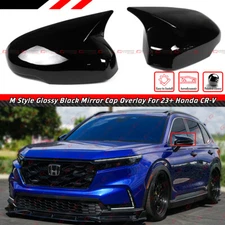 FOR 23-25 HONDA CRV CR-V M STYLE GLOSS BLACK SIDE MIRROR ADDON COVER CAP OVERLAY
