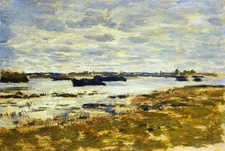 Oil painting Gray day The swamp impressionism landscape free shipping canvas art