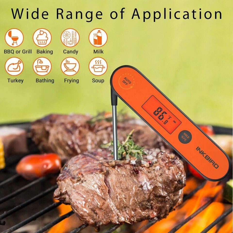 INKBIRD Food Meat Thermometer Instant Read Waterproof IHT-1P BBQ Oven Kitchen UK
