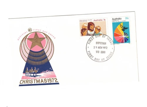 Australia 1972 Xmas on UNADDRESSED WCS FDC,cds HOPETOUN Vic