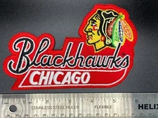 Chicago Blackhawk Red Small Script Logo Patch 6" wide