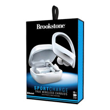 Brookstone Sport Charge True Wireless Earbuds Sweat-Proof / Noise-Reducing