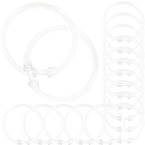 24 Pcs Shower Curtain Hook Round Circular Hooks Clear Plastic Rings - Picture 9 of 12