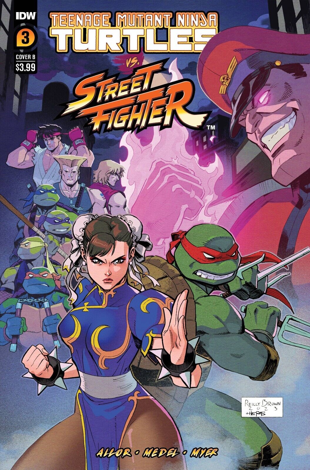 TMNT .VS. Street Fighter #3 Cvr B Brown IDW Publishing 2023 1st Print NM