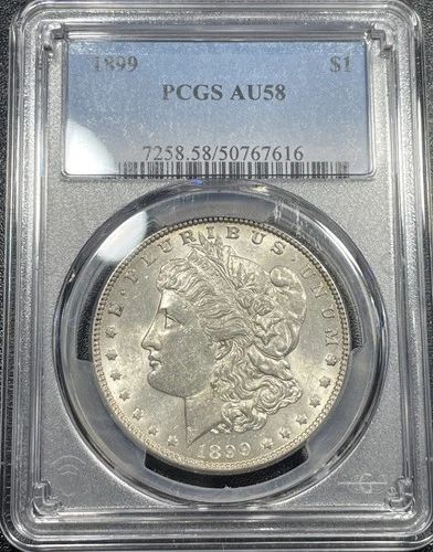 1899-P Morgan Silver Dollar $1 PCGS AU58 About Uncirculated Semi-Key Date