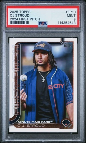 🔥🏈 2025 Topps 2024 First Pitch C.J. STROUD #FP10 PSA 9 MINT 🔥