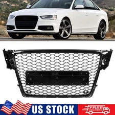 Honeycomb Grille Sport Mesh RS4 Style Hex Grill Black For 09-12 Audi A4/S4 B8 8T