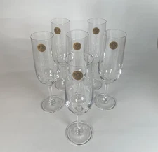 Vintage Royal Crystal Rock 6 3/4 Oz Champagne Calici Flute Glass - Set of 6