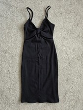 Primark Black Ripped Cut Out Dress Size 4