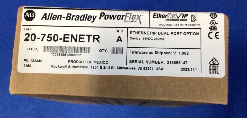 20-750-ENETR New Allen Bradley 20-750-ENETR /A 750 2-P ENet/IP Module Genuine - Image 2 of 2