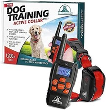 pet TECH Dog Training Active Collar PT0Z1 - Rechargeable 1200ft range 10-100lbs
