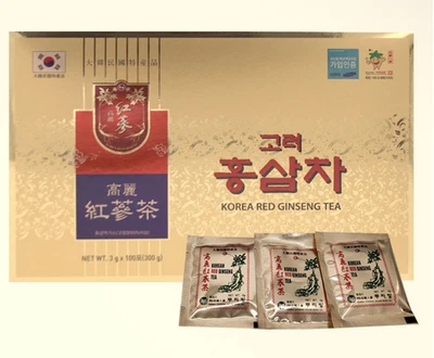 Korean Red Ginseng Tea (Hongsam) 3g x 100 Bags Instant Powder 300g Korea - Image 1 of 4