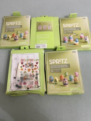 Set of 5 Easter Egg Decorating Kit Lot Farmhouse Friends Unicorn Having Fun 