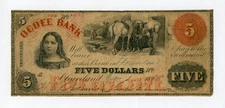 1860 $5 The Ocoee Bank - Cleaveland, TENNESSEE Note (Cleaveland Branch)