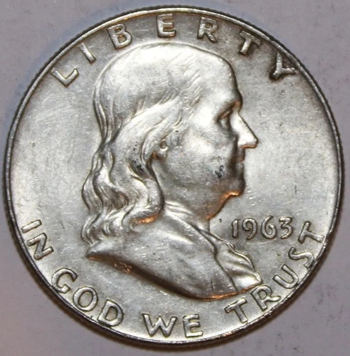 1963-D Franklin Half Dollar - 90% Silver - AU - #1114EB