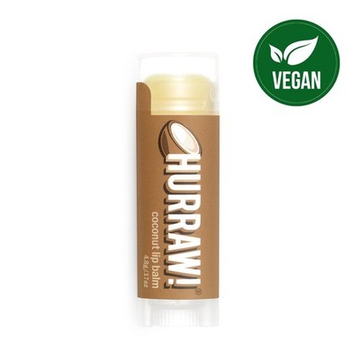 Hurraw! Bio Premium Vegan Kokos Lippenbalsam 4,8g - 100% Natürlich