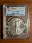 2025 PCGS MS 69 First Strike Silver Eagle $1 - FLAG LABEL