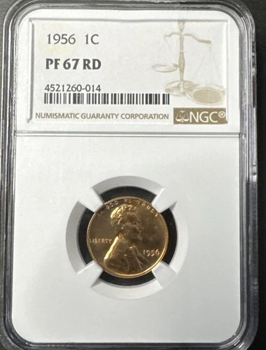 1956 Proof Lincoln Wheat Cent, NGC PF-67 RD