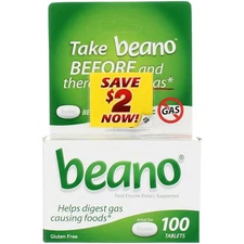 5 Pack Beano Tablets, 100 Ct