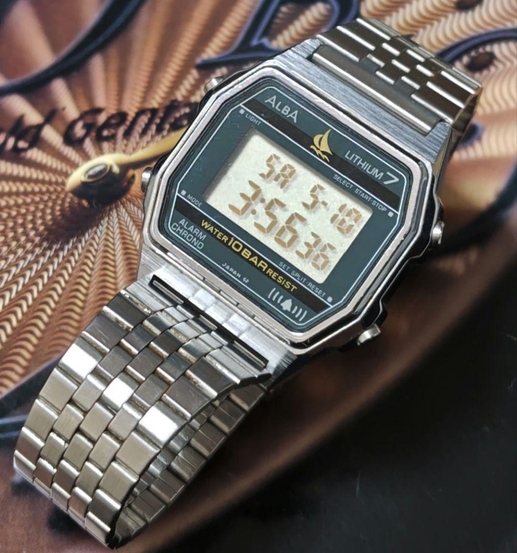 セイコー ALBA デジタル LITHIUM7 ヴィンテージ W309-4210 Seiko Alba Digital Lithium7 Vintage Watch W309-4210 Men Used