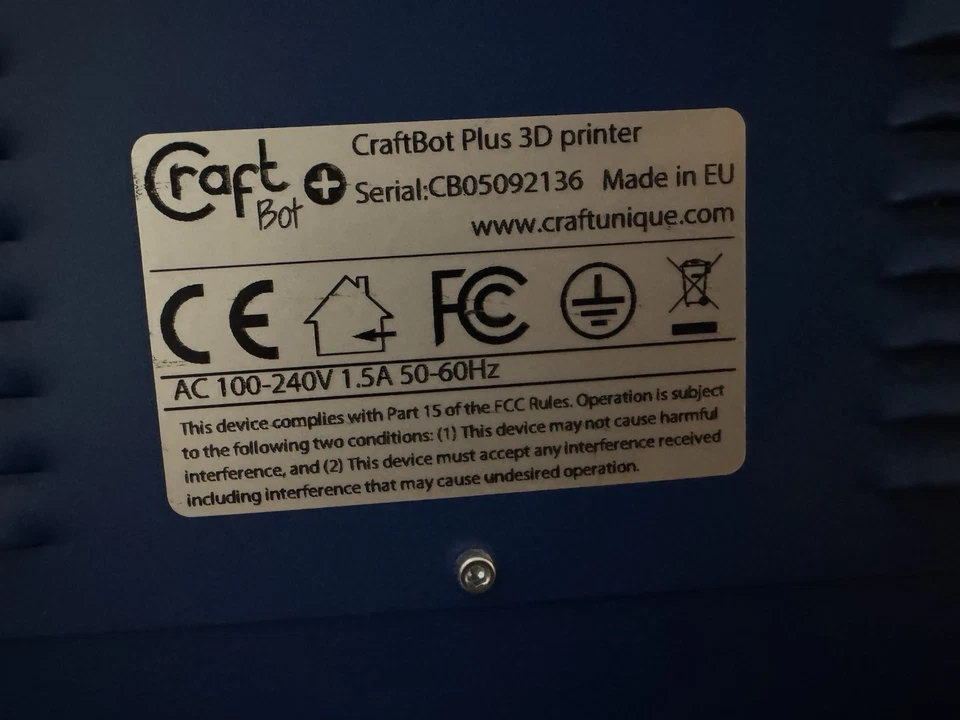 CraftBot Plus - Blue 3D Printer WiFi Enabled Printer LCD Touchscreen - Image 4 of 4