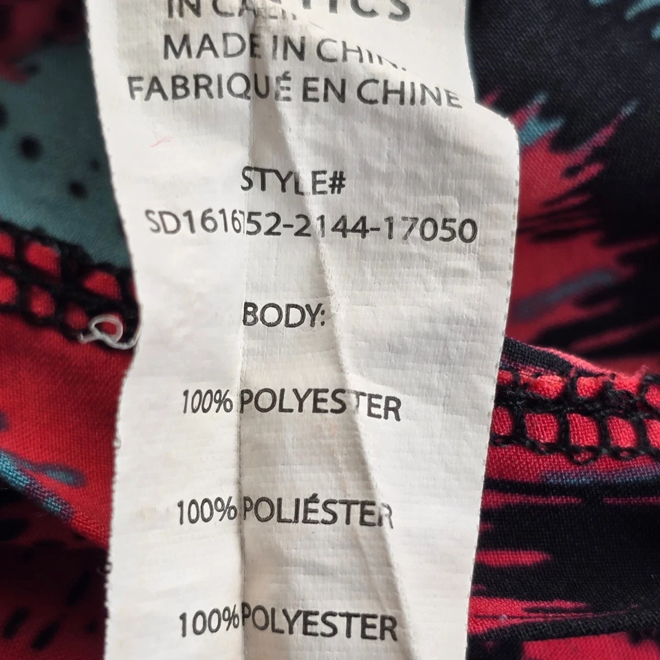 Fabletics Romper Woman Large Red Blue Black Abstract Print Sleeveless Pockets - Image 4 of 4