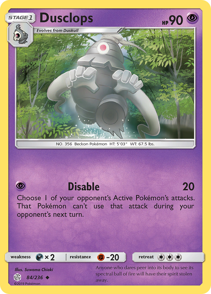 Dusclops 84/236 Cosmic Eclipse Uncommon Pokemon NM/M