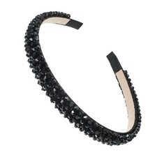 Black Rhinestone Headband Elegant 4 Rows Thin Beaded Headband for Women with ...