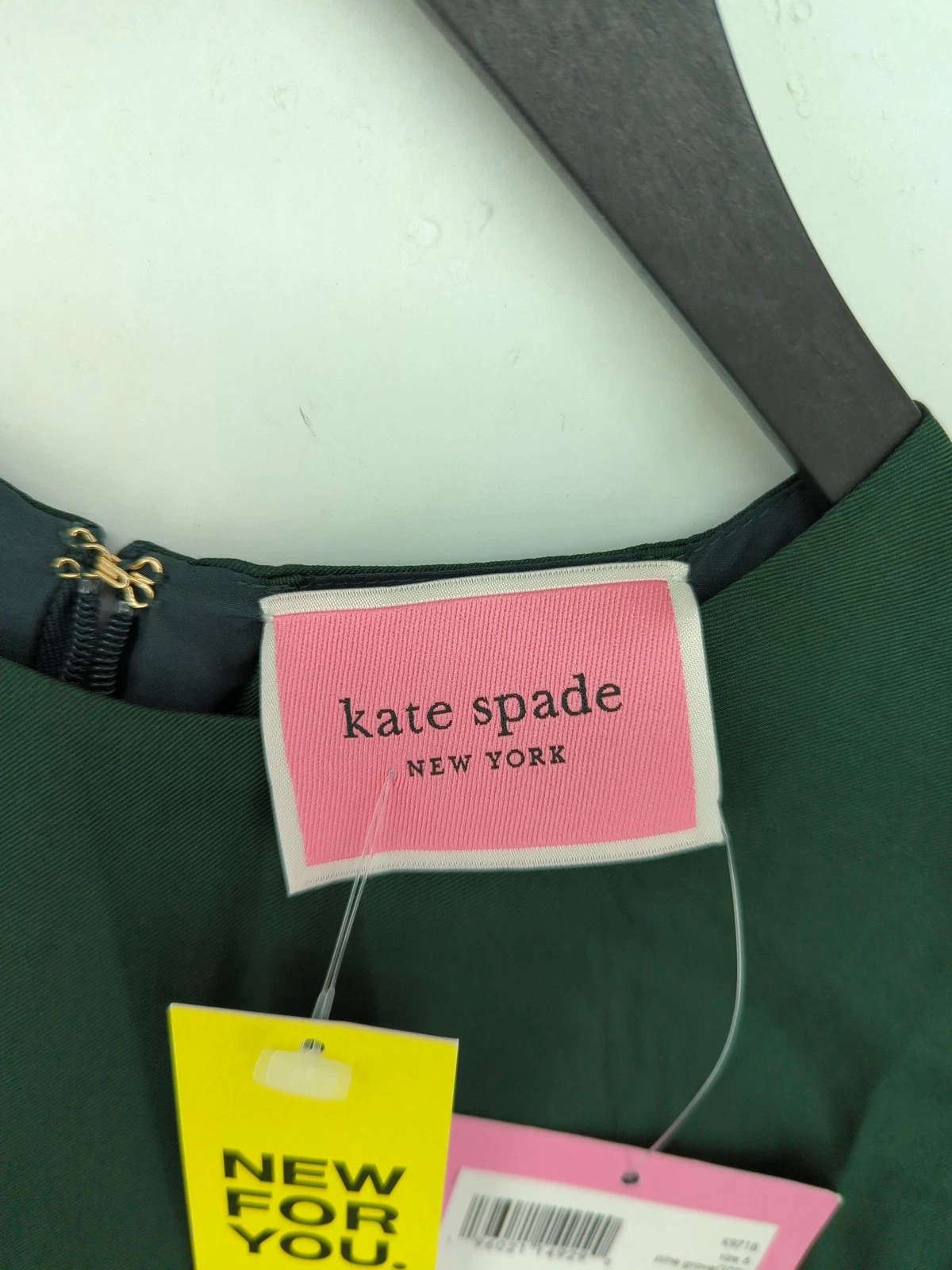 Maxi abito donna Kate Spade UK 10 seta verde nuovo con etichette