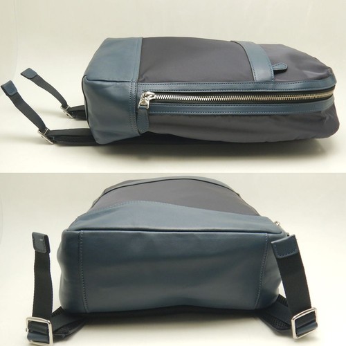 Coach Backpack F22371 Nylon Leather Blue/Grey 10in - Picture 4 of 9