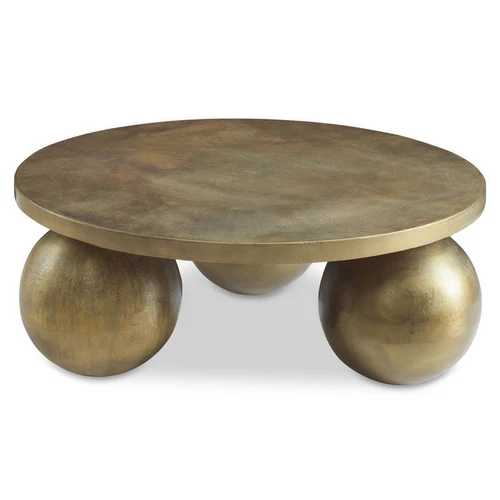 Uttermost Triplet Antique Brass Coffee Table - Picture 3 of 4